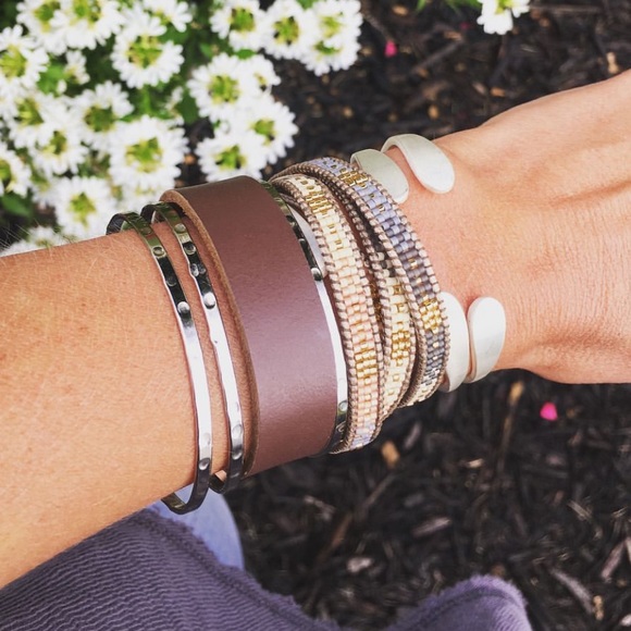 NWOT Noonday Underground Cuff leather and Silver - Picture 3 of 5